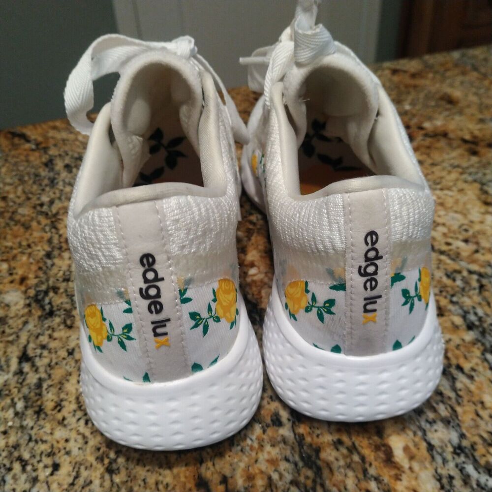 Rare Adidas Edge Lux 4 Floral White/Gold/Yellow Running Shoes FW9267 Womens US 6 - Picture 10 of 13